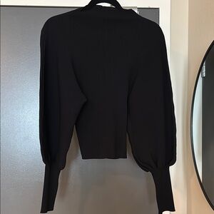 Ribbed Balloon Sleeve Top